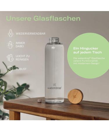 Waterdrop Starter Set Glass - 600ml Black Frosted Bottle + 18 Sugar-Free Microtrinks in 6 Fruity Varieties | Tasting Package for Refreshing Beverages - Buy Online on SooperMarket.com