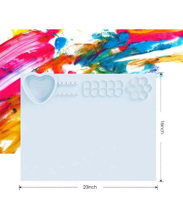 PJOETYONE 17PCS Silicone Craft Mat Set for Resin Casting and DIY Creations | Heat Resistant Blue Silicone Painting Mat for Art Clay - Buy Online on SooperMarket.com