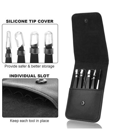 Mayki Black 6PCS Professional Stainless Steel Eyebrow Tweezers Set for Precision Hair Removal - Ideal for Women, Men, Ingrown Hairs, Splinters, and Ticks - Buy Online on SooperMarket.com