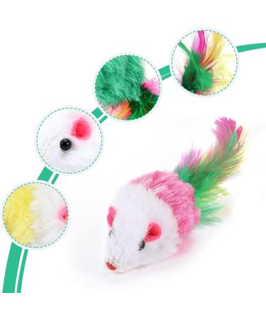 ueslwser 20 Pcs Mice & AnimalToys Colorful Feather Interactive Cat Interactive Mouse Catnip Toys Assorted Randomly Colors for Cats and Kitten Indoor Play Cat Mice Toys Pack Interactive Catch Play - Buy Online on SooperMarket.com