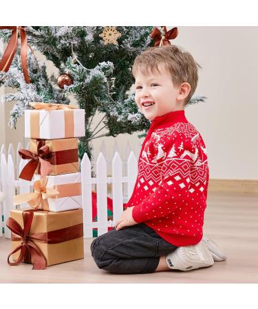Christmas Reindeer Toddler Boys Sweater Cardigan | Xmas Winter Knit Top 18-24 Months Red - Buy Online on SooperMarket.com