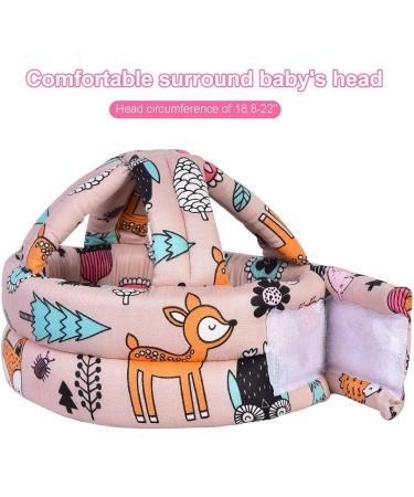 Baby Head Protector & Knee Pads Set | Infant Safety Helmet & Walking Pad Combo (Pink Forest) | Suitable for Age 6-36 Months - Buy Online on SooperMarket.com