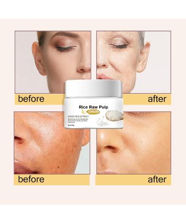 Rice Raw Pulp Face Cream Anti Aging Face Cream Face Moisturiser Brightening Face Cream Skin Tightening Cream for Face Anti Wrinkle High Firming & Deep Nourishing Smooth Elasticity - Buy Online on SooperMarket.com