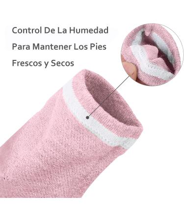 WOOKIT 4 Pairs Moisturizing Heel Socks - Gel Open Toe for Cracked Dry Heels | Spa Foot Care for Men & Women | Pink 4 Pack - Buy Online on SooperMarket.com