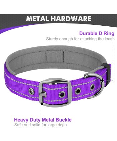 Joytale XL Dog Collar - Softly Padded Neoprene & Reflective Nylon for Extra Large Dogs - Purple 1 Pack - Buy Online on SooperMarket.com