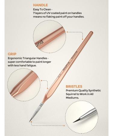 Nicpro Detail Paint Brushes 5 PCS Extra Fine Tip 000 - Professional Miniature Painting Set for Watercolor, Oil, Acrylic - Rose Gold - Buy Online on SooperMarket.com