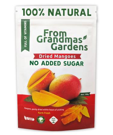 Dried Mango - From Grandmas Gardens | 1 x 100g | Healthy Vegan Snack | 100% Natural | No Added Sugar | Rich in Vitamins | No Preservatives | GMO free Mango 1 pack