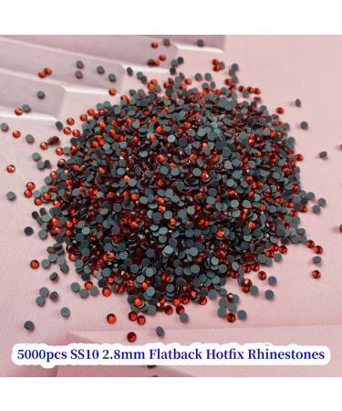 Red Hotfix Rhinestones 5000pcs SS10 2.8mm Round Crystal Glass for Crafts and Decoration - Buy Online on SooperMarket.com