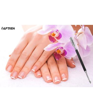 AFTREN Professional Stainless Steel Cuticle Pusher Dual Tool UV Gel Polish Soak Off Remover Double Ended Nail Cleaner Scraper (Black) - Buy Online on SooperMarket.com