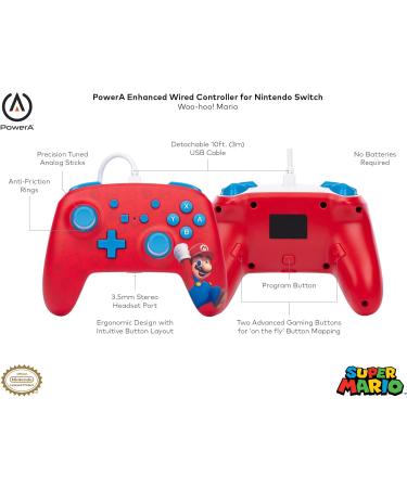 PowerA Enhanced Wired Controller for Nintendo Switch - Woo-hoo! Mario Mario Woo-hoo! - Buy Online on SooperMarket.com