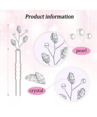 12-Piece Bridal Hair Pins Set - Pearl Crystal Hair Accessory for Wedding Party - Perfect for Bride, Bridesmaids, Flower Girls - Buy Online on SooperMarket.com