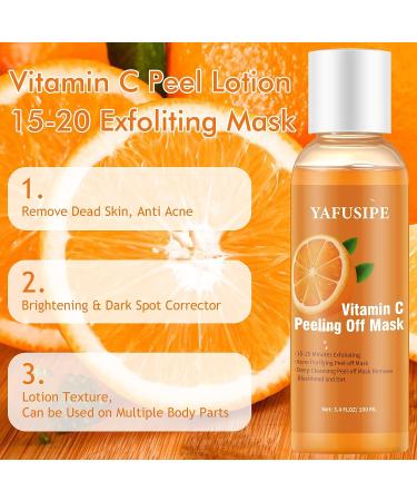 Vitamin C Peel Off Face Mask - Gentle Exfoliating & Blackhead Remover for Brightening Skin - 100ML/3.4 FLOZ - Buy Online on SooperMarket.com