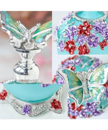 H&D Retro Frosted Blue Glass Perfume Bottle 23ml with Butterfly Stopper - Refillable & Stylish International Shipping - Buy Online on SooperMarket.com