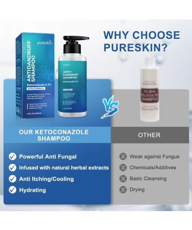 Ketoconazole Shampoo for Dandruff - Extra Strength Antifungal Treatment for Men & Women | Psoriasis & Dermatitis Care - Buy Online on SooperMarket.com