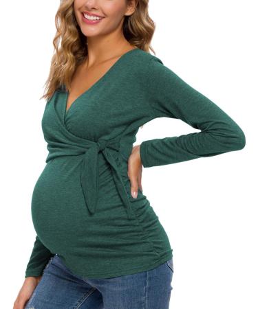 Love2Mi Long Sleeve Maternity Breastfeeding Top - V-Neck Cute Maternity Clothes | Hunterbr Long | Women's - Buy Online on SooperMarket.com
