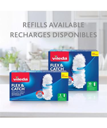Vileda Flex & Catch Duster | Heavy Duty Dusting Kit with 3 Disposable Duster Refills | Extendable 3 Ft Handle with Stay-On Duster Hook | Traps 3X More Dust Than Feather Dusters Dusting Kit + 3 Duster Refills - Buy Online on SooperMarket.com