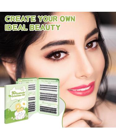 DIY Lash Cluster Kit - 400 Pcs D Curl 3D Eyelashes Lightweight Reusable Wispy Extensions Easy Home Application (30D & 40D) - International Shipping Available - Buy Online on SooperMarket.com