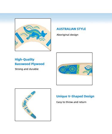 Inborntrait Kids Boomerang - Handmade Wooden V-Shaped Returning Boomerang - Blue Sky Blue - Buy Online on SooperMarket.com