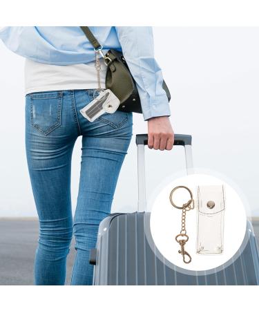 2Pcs PVC Pouch Keychain - Transparent Lipstick Holder with Golden Key Rings | Fashionable Key Chain Organizer - International Shipping Available - Buy Online on SooperMarket.com