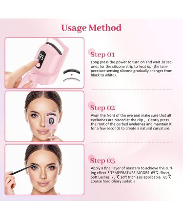 Buy Rechargeable Heated Eyelash Curlers - 3 Heating Modes & Digital Display | Fast International Shipping - Buy Online on SooperMarket.com