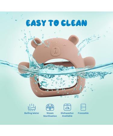 COZYPANDA Baby Teething Toys - BPA Free Bear Teether for Babies 0-6 Months - Teething Relief Pacifiers - Brown - Buy Online on SooperMarket.com