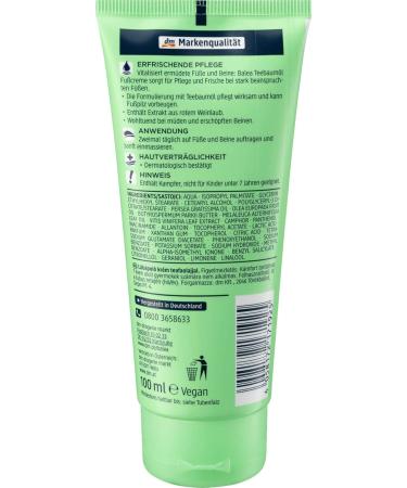 Balea Foot Cream - 2x100ml Tea Tree & Vine Leaf Extract | Vitamin-Enriched | Germany Shipping - Buy Online on SooperMarket.com