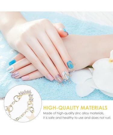 KALLORY 9pcs Art Zircon Tips Stickers - Manicure Accessories Set for Elegant Nail Decoration - Metal Decors, Rhinestone Charms - 3.2X1.1X0.5CMx3pcs - As Shown - Buy Online on SooperMarket.com
