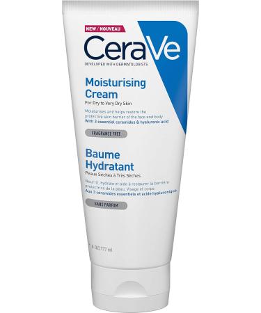 CeraVe Moisturising Cream for Dry to Very Dry Skin with Hyaluronic Acid and Ceramides - 177 ml - Buy Online on SooperMarket.com
