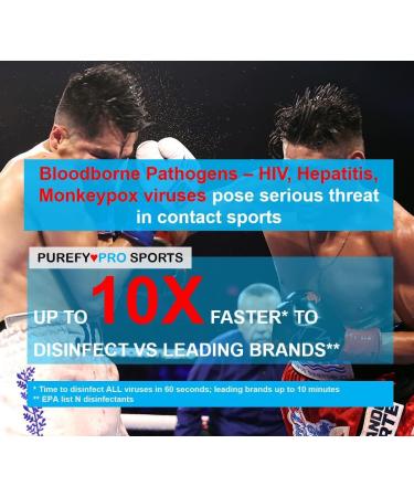 Purefypro Sports Equipment Disinfectant Spray (4oz 2pk) - Kills 99.9999% MRSA, HIV, Fungi & Viruses | No Rinse, No Residue | For Sports Gear, Yoga Mats, Shoes, Gloves & Gym Equipment - Buy Online on SooperMarket.com