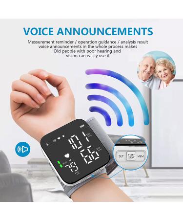 Ruord Large LED Backlit Blood Pressure Monitor - Adjustable Wrist Cuff, 99 Reading Memory, Irregular Heartbeat Indicator - Automatic Digital BP Monitor for Home Use - Black - Buy Online on SooperMarket.com
