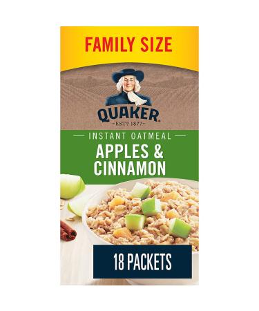 Quaker Apples & Cinnamon Instant Oatmeal 18 Packets 594g Apples & Cinnamon 594 g (Pack of 1)