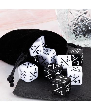 48-Piece MTG Dice Counters Set for Magic The Gathering | Creature Stats Buff Cube D6 Dice | CCG Card Game Accessory (Black & White) - Buy Online on SooperMarket.com