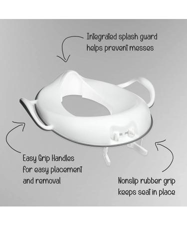 Nuby Easy Grip Safety Toilet Seat Trainer for Toddlers & Kids - White | Integrated Splash Guard | 2nd Stage - Buy Online on SooperMarket.com