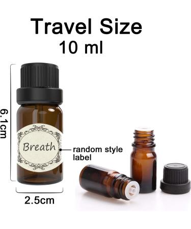 Alledomain 10Pcs 10ml Essential Oils Amber Glass Bottles with Black Cap & 1 Dropper & 12 Labels Mini Empty Amber Bottle Refillable Sample Container for Massage oils/Aromatherapy/Perfume - Buy Online on SooperMarket.com