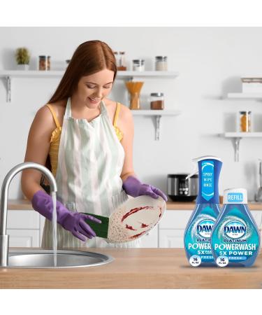 Dawn Powerwash Spray Platinum Dish Soap + Refill & 6 Scouring Pads | Fresh Scent | International Shipping Available - Buy Online on SooperMarket.com