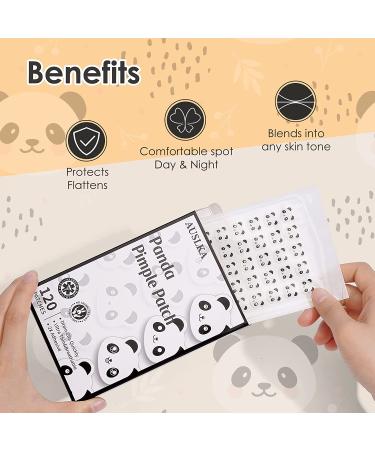 AUSLKA Panda Pimple Patches 120 Count - Hydrocolloid Spot Dots for Face Acne Absorbing Cover Patch - Blemishes and Pimple Stickers for Clear Skin - Pack of 1 - Buy Online on SooperMarket.com