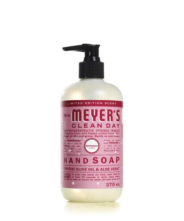 Mrs. Meyer's Clean Day Liquid Hand Soap Cruelty Free and Biodegradable Hand Wash Made with Essential Oils Peppermint Scent 370 ml Soap Pump Bottle