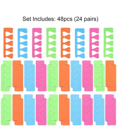 48pcs Sponge Toe Separators Pedicure Set | Premium Nail Art Tool Kit in 4 Fun Colors for Perfect Polishing - Shop Now - Buy Online on SooperMarket.com