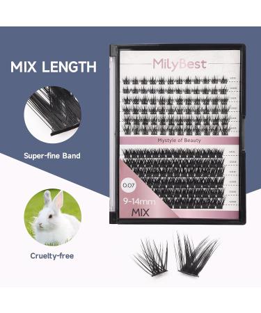 MilyBest DIY Lash Extension Kit: 156Pcs Individual Lash Extensions for Easy At-Home Application - Reusable Soft False Eyelashes for Natural Look - Faux Mink Cluster Lashes (MIX-10-16mm) - Buy Online on SooperMarket.com