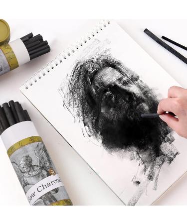 LOONENG Willow Charcoal Sticks - Pack of 25, Ideal for Sketching and Drawing - 7-9mm Diameter, Natural Charcoal for Artists, Beginners, and Students - Buy Online on SooperMarket.com