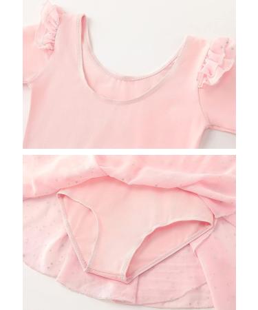 Danswan Toddler Girls Ballet Leotard with Glitter Skirt - Ballet Pink, A3 (Long Sleeve) 4-5T - Buy Online on SooperMarket.com