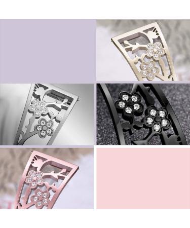 Mtozon Stainless Steel Bracelet for fitbit Sense/Versa 3 - Women's Rose Gold Bling Wristband - Buy Online on SooperMarket.com