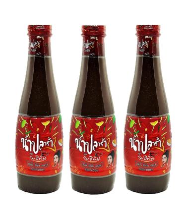 E Pim Thai Fermented Fish Sauce Pimrypie Mea E-Pim Plara Nam Pla Ra Papaya Salad Dressing (400ml, 3) 13.5 Fl Oz (Pack of 3) 3.0