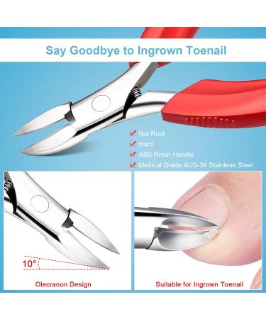 Orelex Nail Scissors & Cutters for Ingrown & Curly Nails - Ergonomic Stainless Steel Fingernail Clipper with Nail File - Professional Quality - Buy Online on SooperMarket.com
