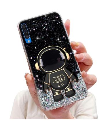 Tivenfezk Nadoli for Samsung Galaxy A70 astronaut Hidden Standh lle caricature glitter stand soft silicone bling transparent protective cover samsung galaxy a70 black