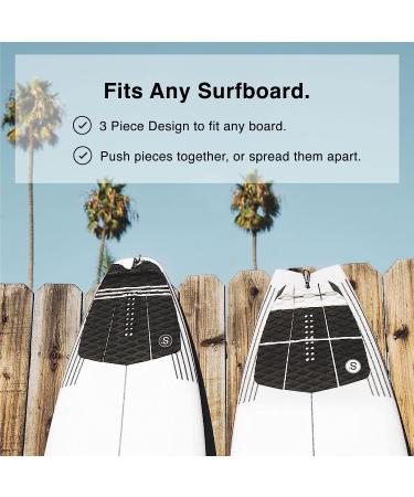 SYMPL Surfboard Traction Pad - 3 Piece Deck Pad for Surfing, Skimboarding - Maximum Grip, 3M Adhesive - Fits Surfboards, Skimboard, Longboard, Fish - Mint - Buy Online on SooperMarket.com