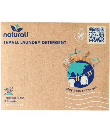 Naturali Eco Travel Laundry Detergent Sheets - 5-Pack | Compact & Convenient for International Travel & Cruise Ships - Buy Online on SooperMarket.com