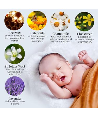 Happy Bum Bum Diaper Baby Balm - 100% Natural Calendula Chamomile Lavender Herbal Infused Moisturizer - for Eczema & Dry Skin - Handmade & Cruelty-Free - 4 oz - Buy Online on SooperMarket.com