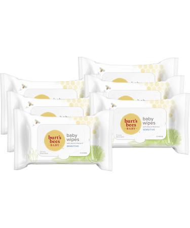 Burt's Bees Baby Wipes, Unscented Towelettes for Sensitive Skin, Hypoallergenic & Non-Irritating, All Natural with Soothing Aloe & Vitamin E, Fragrance Free, 6 Flip-Top Packs (432 Wipes Total) 72 Count (Pack of 6)