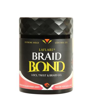 Laflare 1LB Braid Bond Gel Bulk Extreme Hold for Natural & Kids Hair Vegan Nourishing Braiding Hair Twist Hair. (Peach)